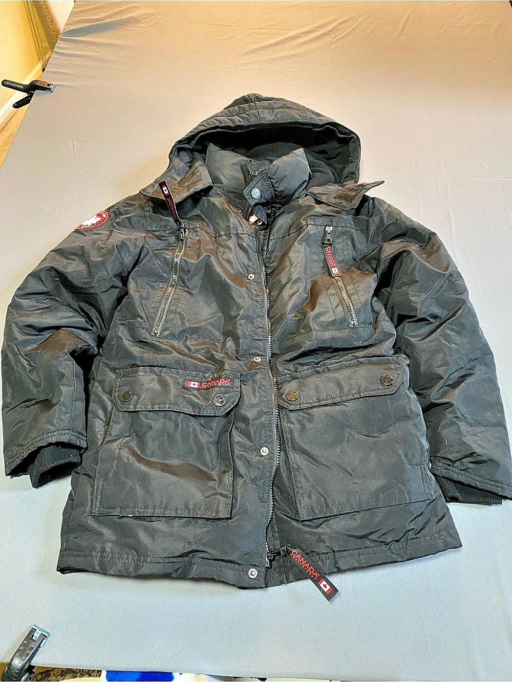 Canada Weather Gear Boys Heavyweight Winter Parka Jacket Black Large